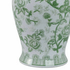 Decorative Jar - Green Ceramic Bird Flower Tall 18 in.
