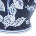 Decorative Vase - Blue Ceramic Floral Round Chinoiserie 9in