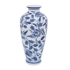 Decorative Vase - Blue/White Ceramic Chinoiserie 13 in.