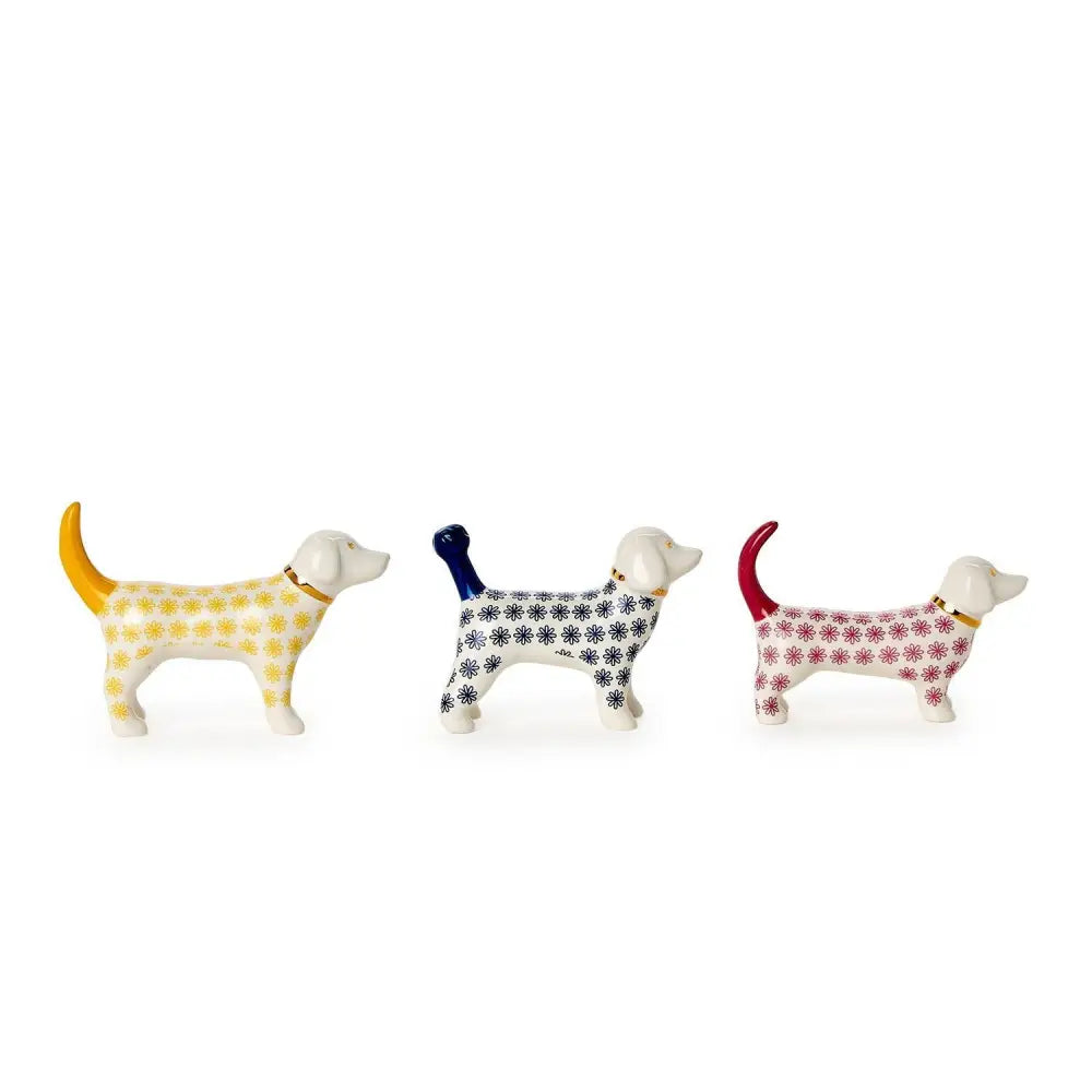 Dog Lover Ceramic Ring Holder - Blue Flowers - Ring Holder