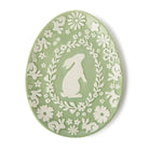 Easter Whimsy Bunny Relief Pattern Egg Shape Plate - Easter
