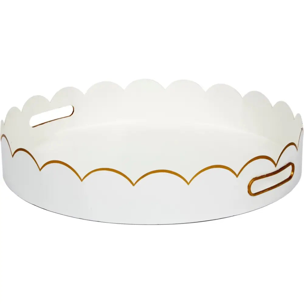 Eloise White and Gold Tray - Tray - Accessories