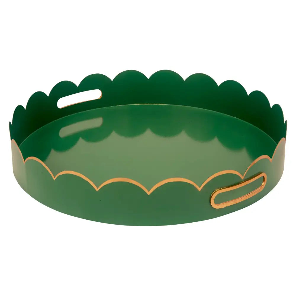 Eloise White and Gold Tray - Green - Accessories