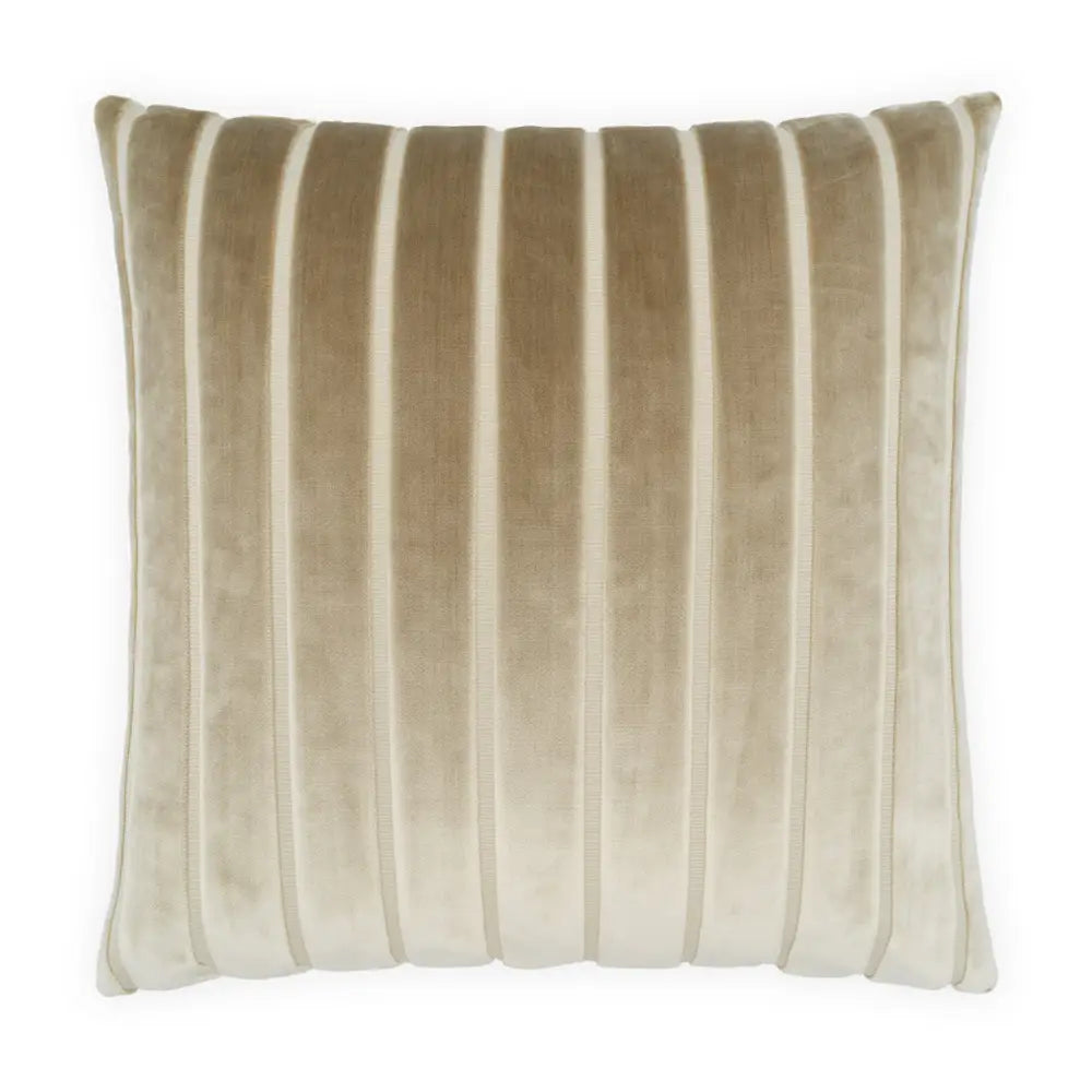 Elysian Sand Stripe Velvet Pillow - Throw Pillow