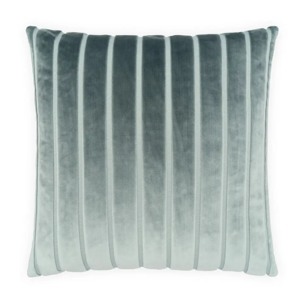 Elysian Stripe Ocean Blue Velvet Stripe Pillow - Throw Pillow
