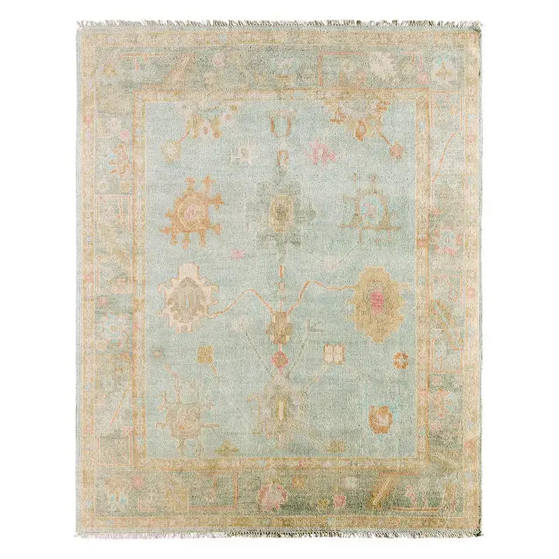 Everly Blue Hand-Knot Area Rug - 8’x10’ - Area Rug