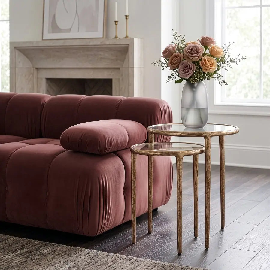 Evren Glass Round Nesting Tables - Accent Table