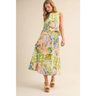 EXCLUSIVE FLORAL PRINT CROP TANK AND MIDI SKIRT SET MPST4719