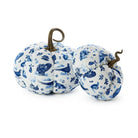 Falling for Blue Toile Set of 2 Fabric Pumpkins - Pumpkins