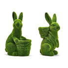 Faux Moss Easter Bunny with Basket - Holidays