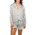 Festive Nutcracker Satin Pajama Long Sleeve Short Set - christmas pajamas