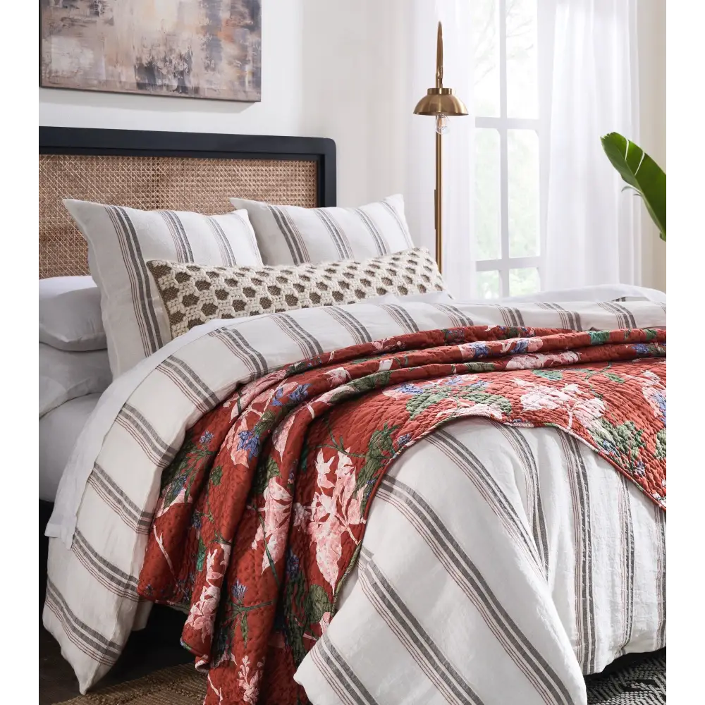 Fitzgerald Quilt Bedding - Brick - Bedding