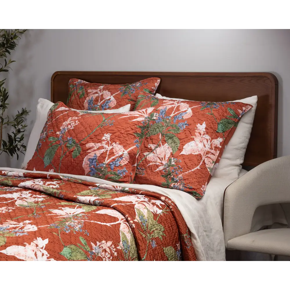 Fitzgerald Quilt Bedding - Brick - Euro Sham - Bedding