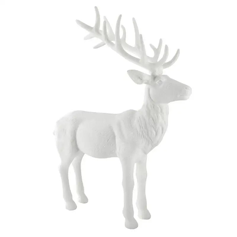 Flocked White Deer - reindeer