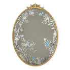 Flora and Fauna Hand-Painted Oval Wall Mirror - Mirror