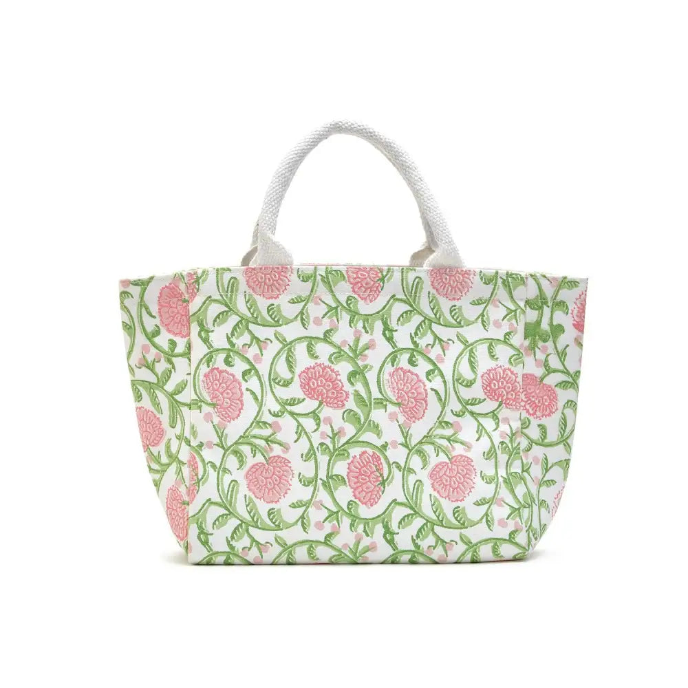 Floral Block Print Thermal Lunch Tote - Gifts