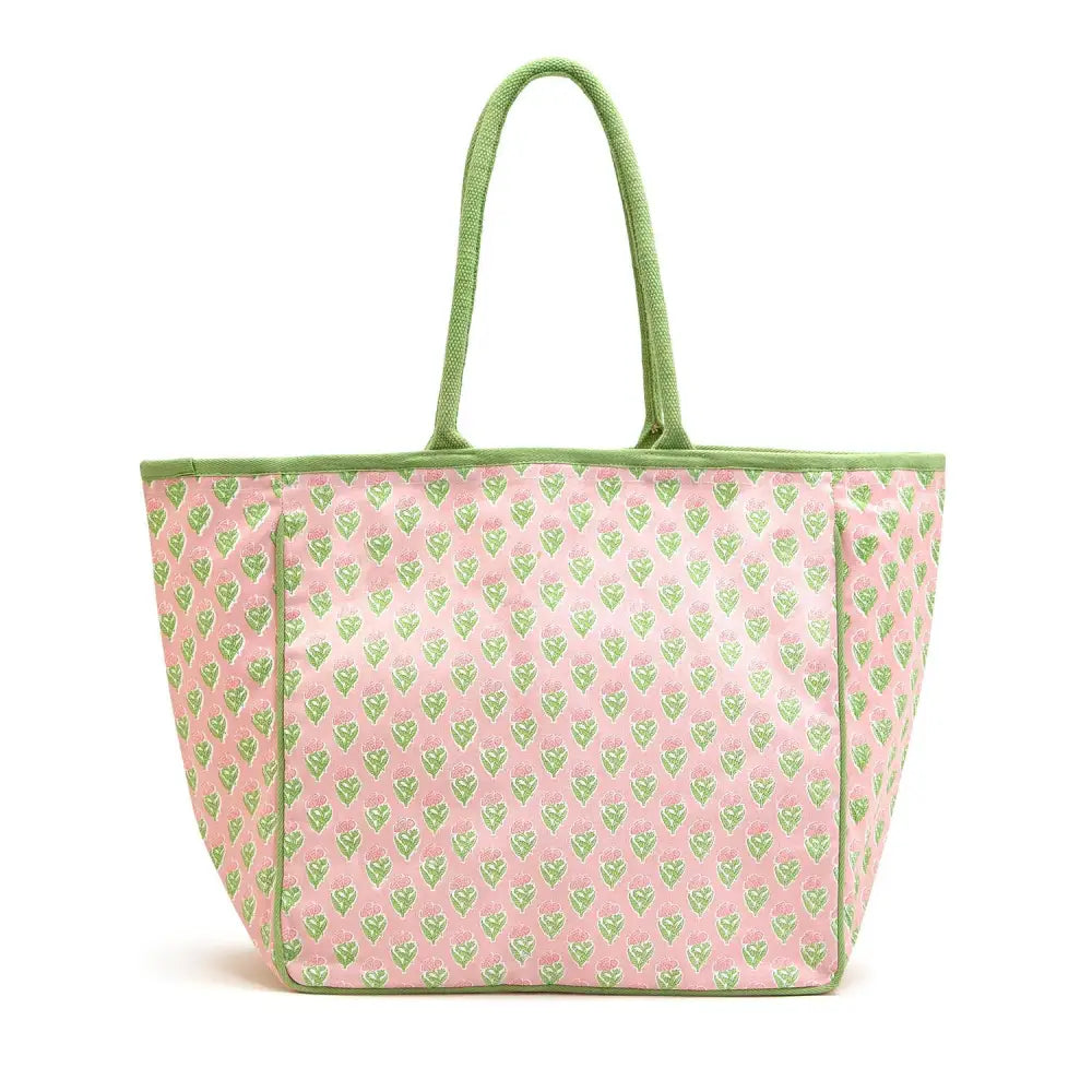 Floral Block Printed Tote Bag - Gifts