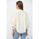 FLORAL CUTWORK EMB BUBBLE SLV BLOUSE FT21275