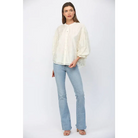 FLORAL CUTWORK EMB BUBBLE SLV BLOUSE FT21275