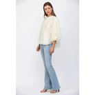 FLORAL CUTWORK EMB BUBBLE SLV BLOUSE FT21275