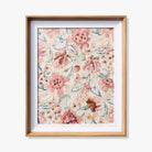 Floral Embroidered Wood Framed Print - Chapeau - Artwork