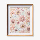 Floral Embroidered Wood Framed Print - Derby - Artwork