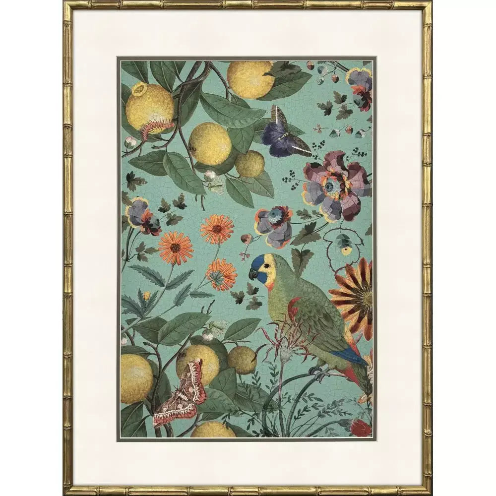 Floral Fruit Garden - Blue - Artwork