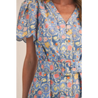FLORAL PRINT BUTTON DOWN BELTED MIDI DRESS MDR4747
