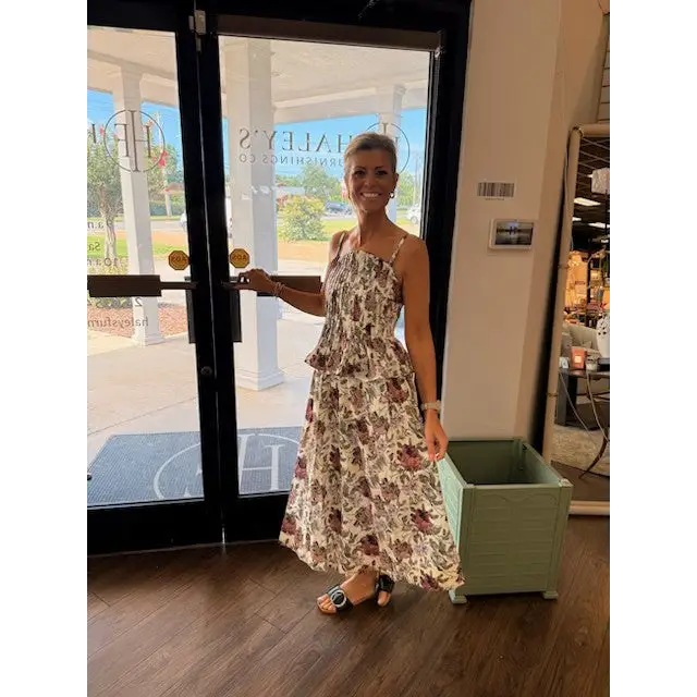 Floral Sleeveless Midi Dress - S - Clothing
