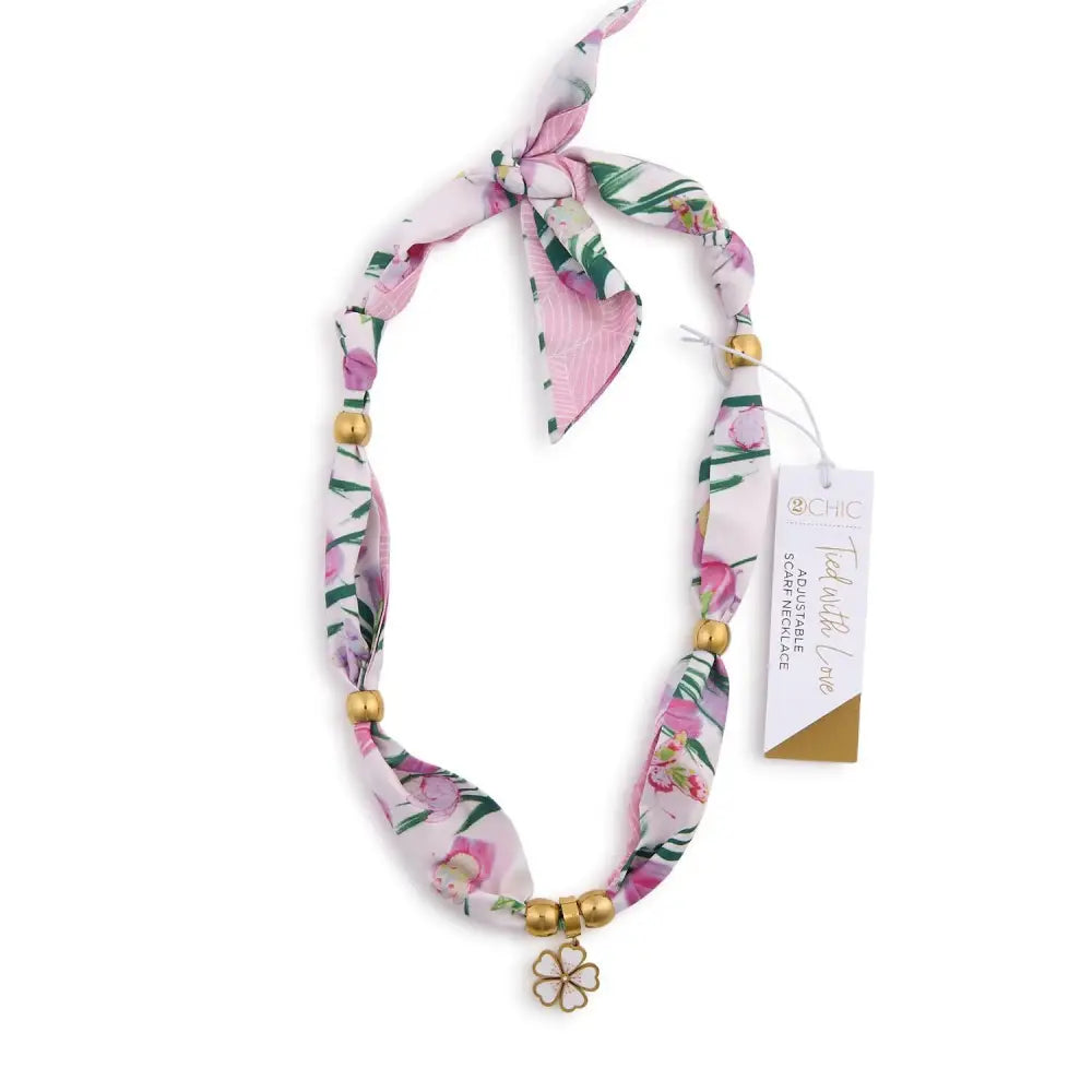 Flower Scarf Necklace - 1 - Necklace