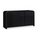 Fluted Solid Wood and Oak Veneer Dresser - Dresser