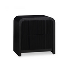 Fluted Solid Wood And Oak Veneer Nightstand - Nightstand