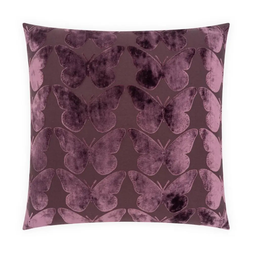 Flutterby Throw Pillow - Aubergine - Throw Pillow