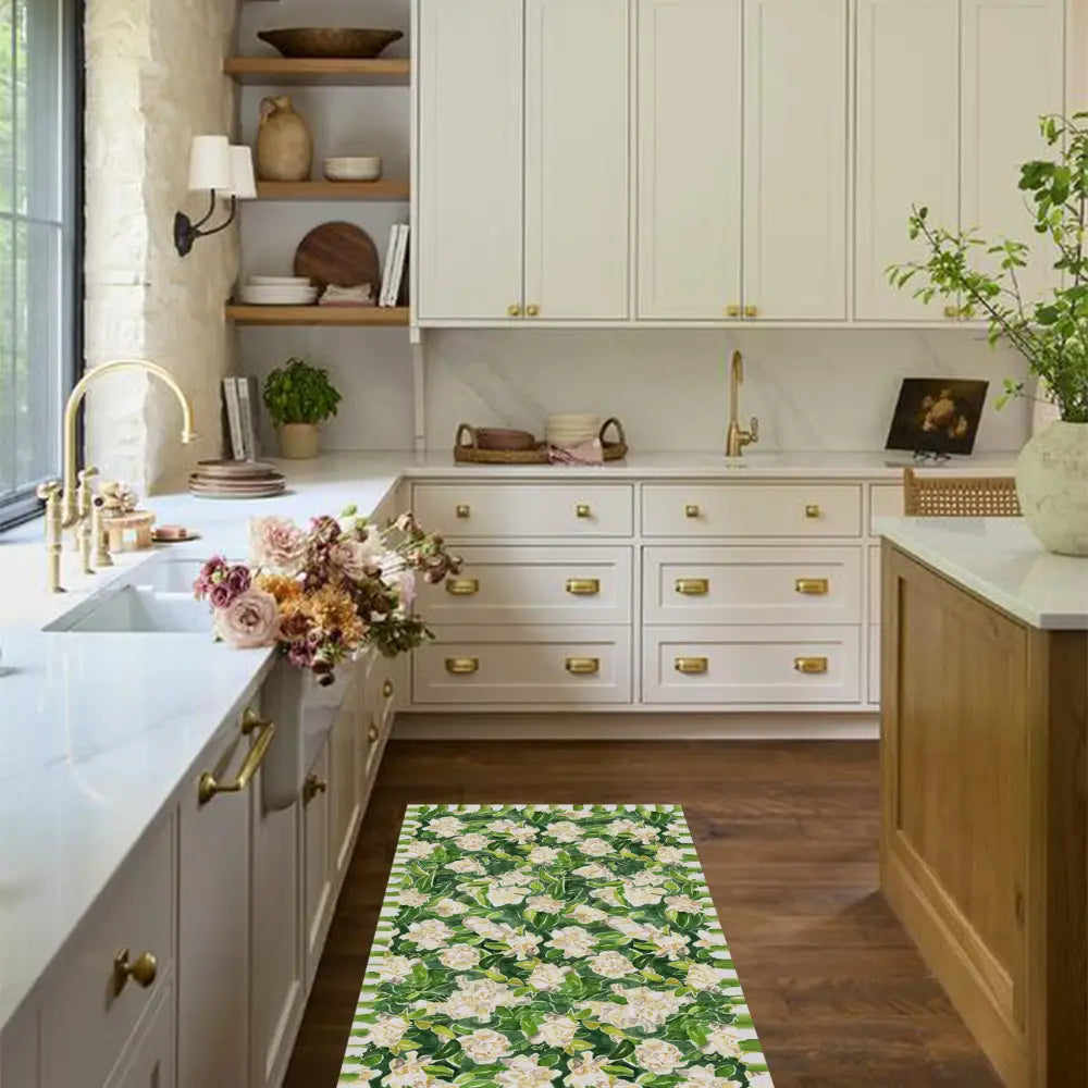 Gardenia Vinyl Floor Mat - Large