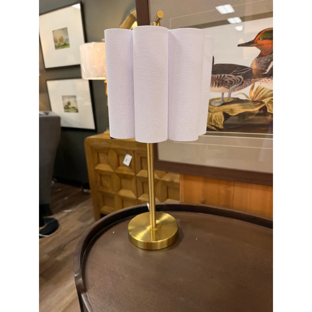 Gold Desk Lamp with Scalloped Shade - Desk Lamp