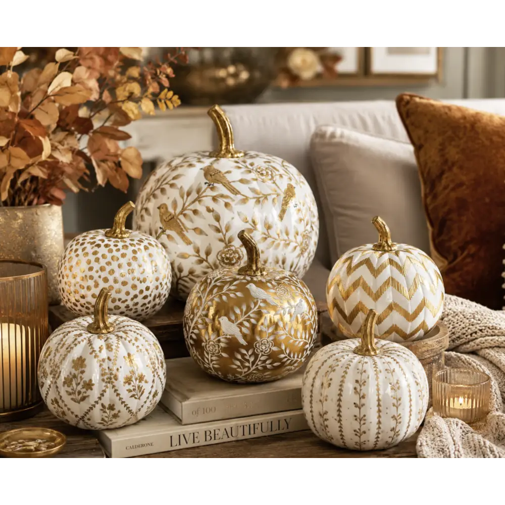 Gold Dotted Pumpkin - 4’’