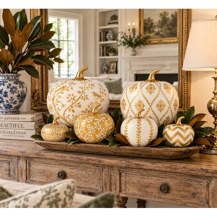 Gold Dotted Pumpkin - 4’’