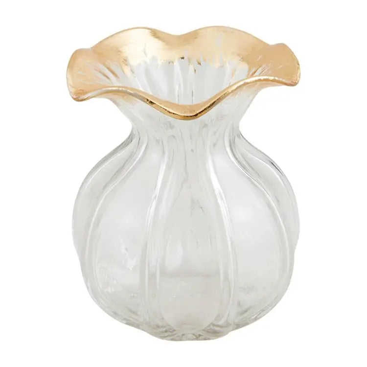 Gold Edge Ruffle Vase - Small - Vase