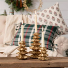 Gold Finish Christmas Tree Candle Holder (Set Of 03)