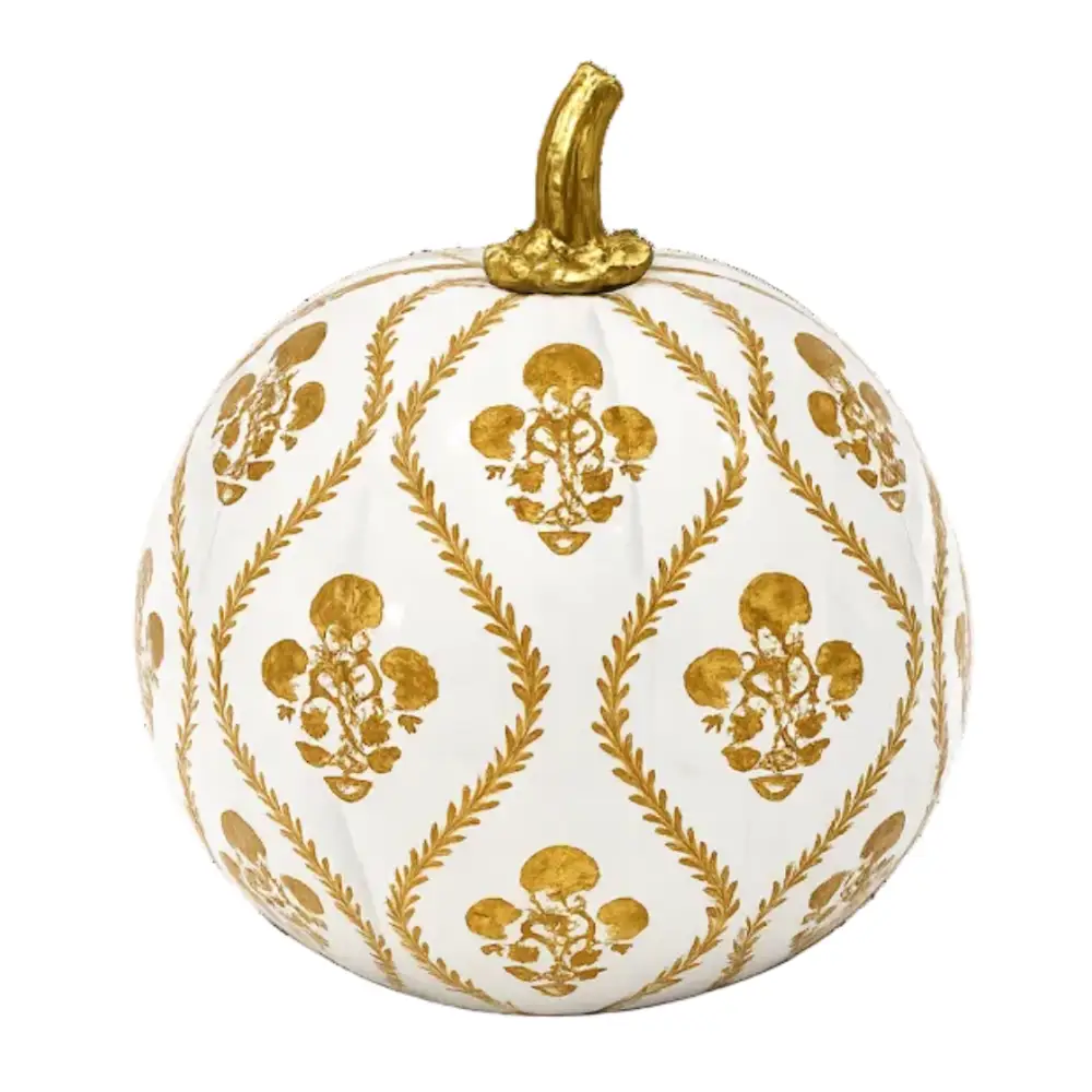 Gold Heritage Medallion Pumpkin - 10’’