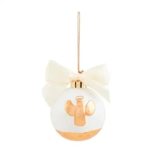 Gold Painted Ball Ornament - ANGEL - CHRISTMAS