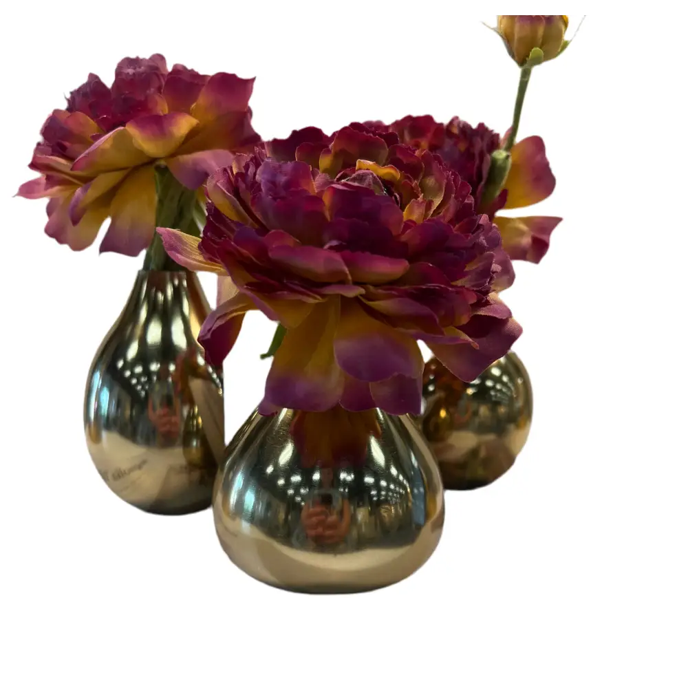 Gold Plated Vase Set of 7