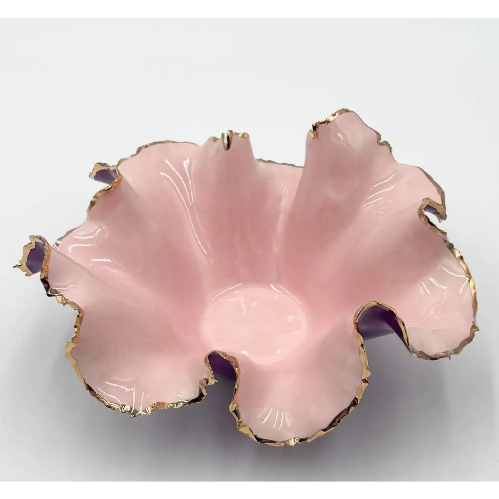 Gold Rim Blossom Bowl