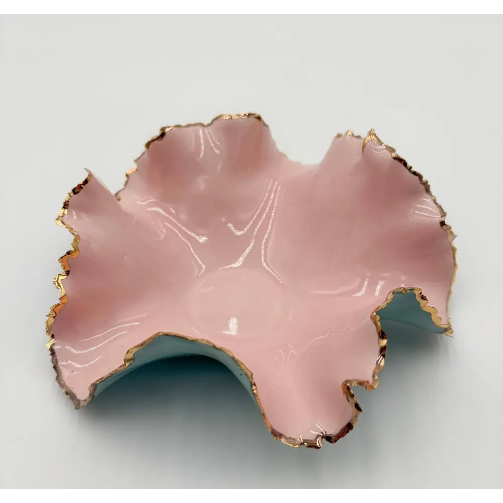 Gold Rim Blossom Bowl - Pottery Bowl