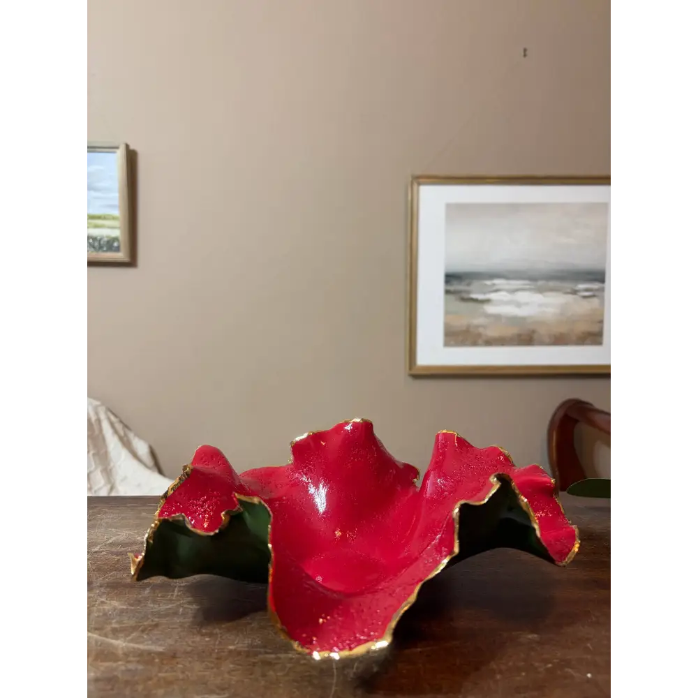 Gold Rim Holiday Blossom Bowl