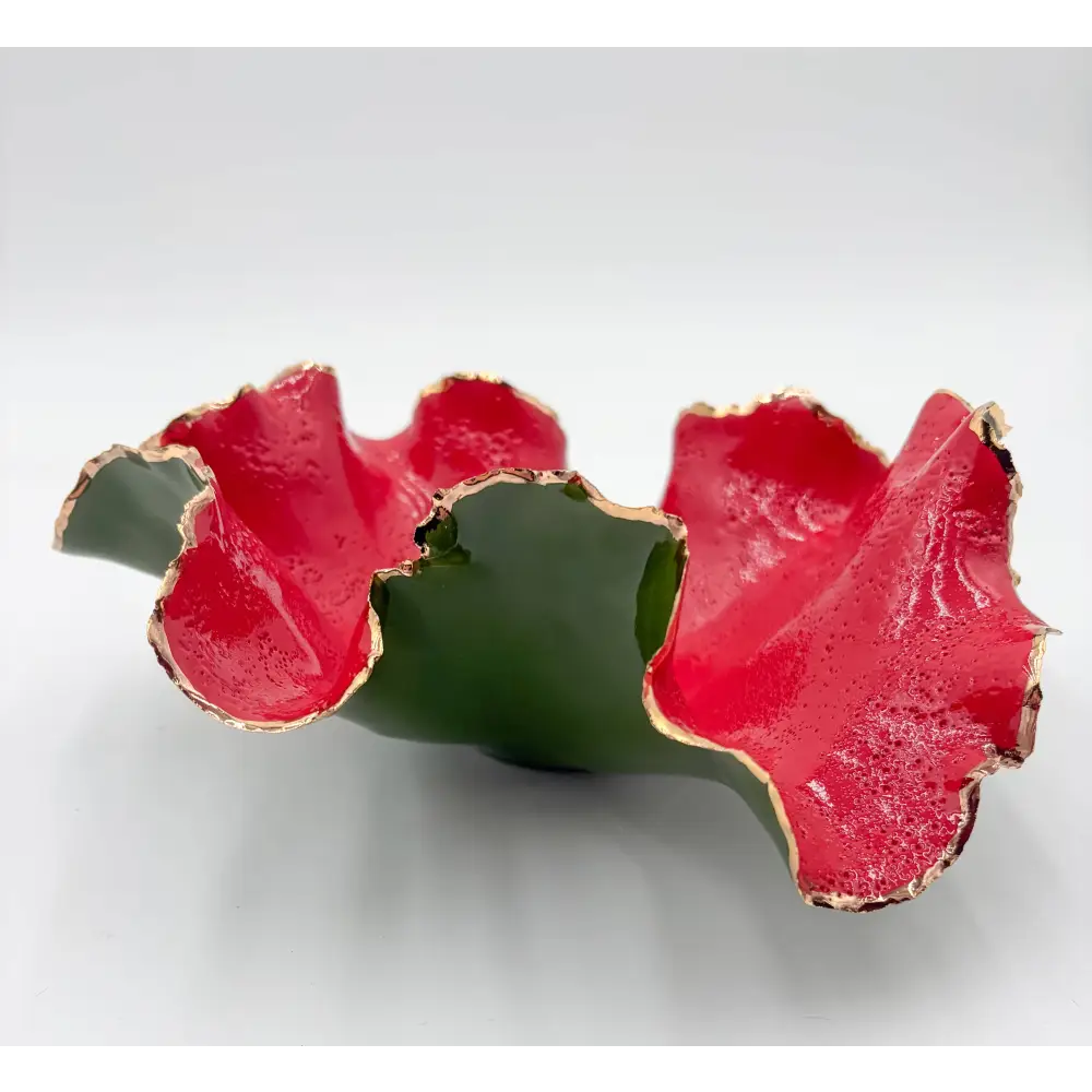 Gold Rim Holiday Blossom Bowl