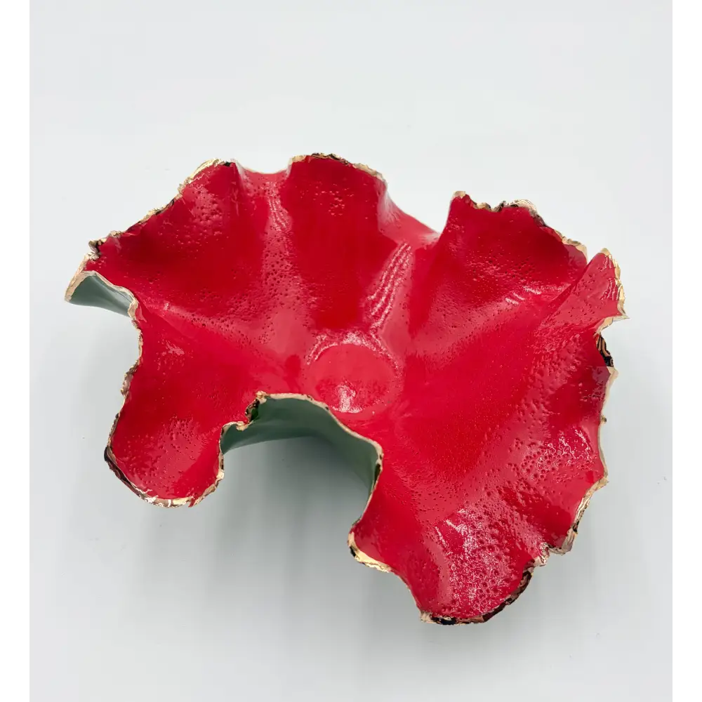 Gold Rim Holiday Blossom Bowl