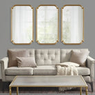 Gold Scalloped Wood Wall Mirror Home Decor