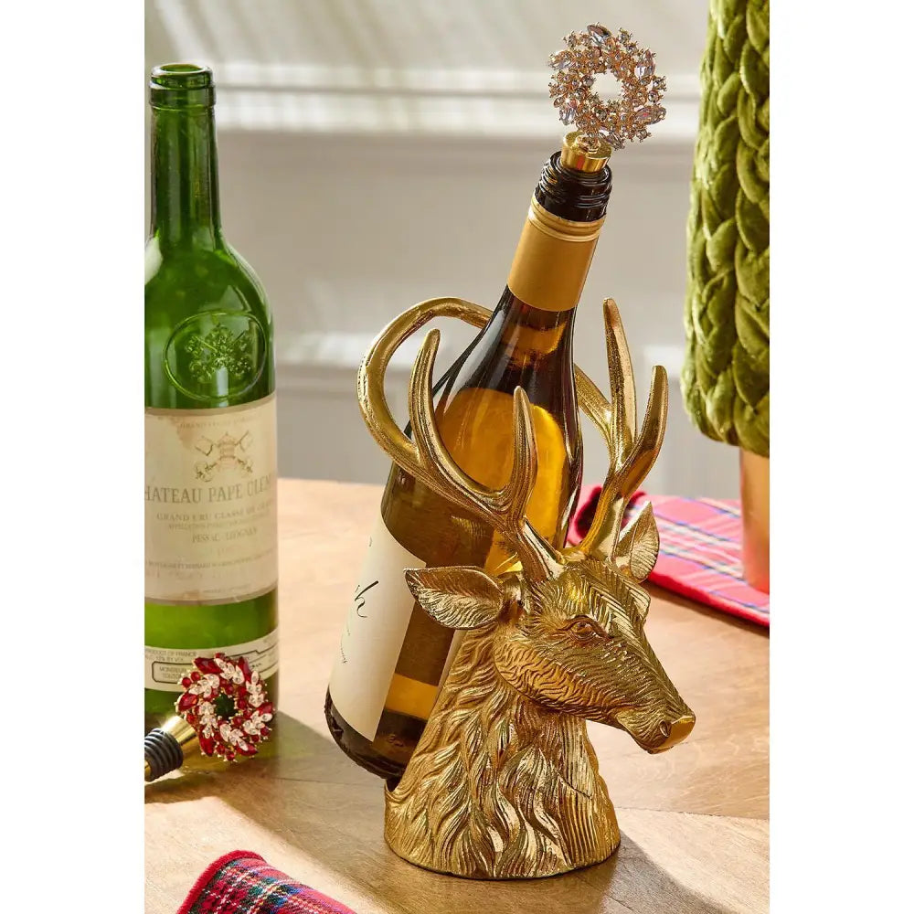Gold Stag Bottle Holder - Christmas Decor