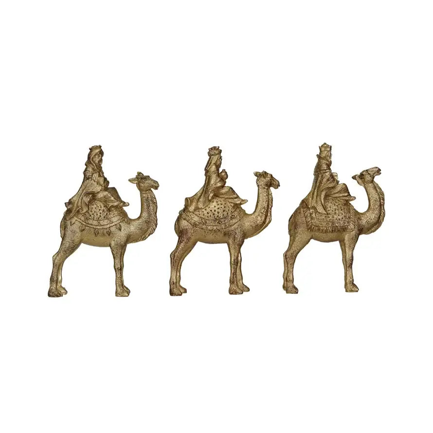 GOLD WISEMAN ON CAMEL - CHRISTMAS